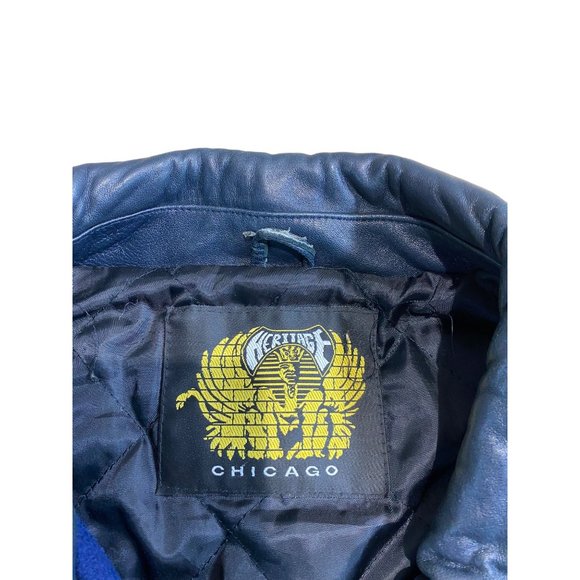 Vintage Heritage Varsity Jacket Blue Black University Black History - Picture 5 of 6